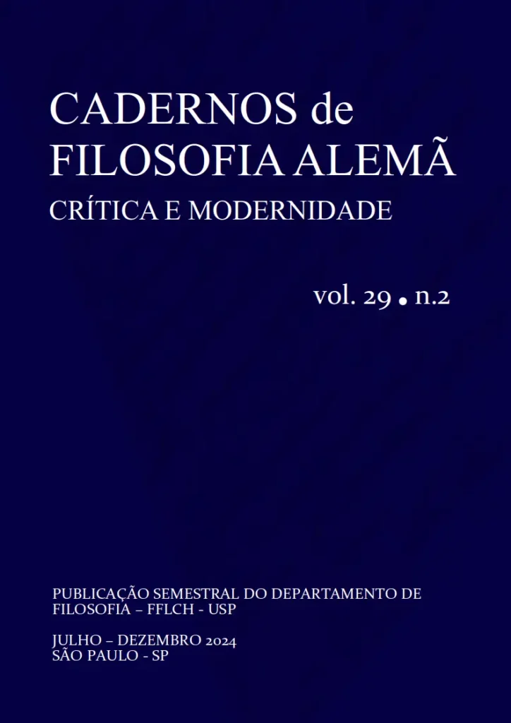 Capa dos Cadernos de Filosofia Alemã: crítica e modernidade.