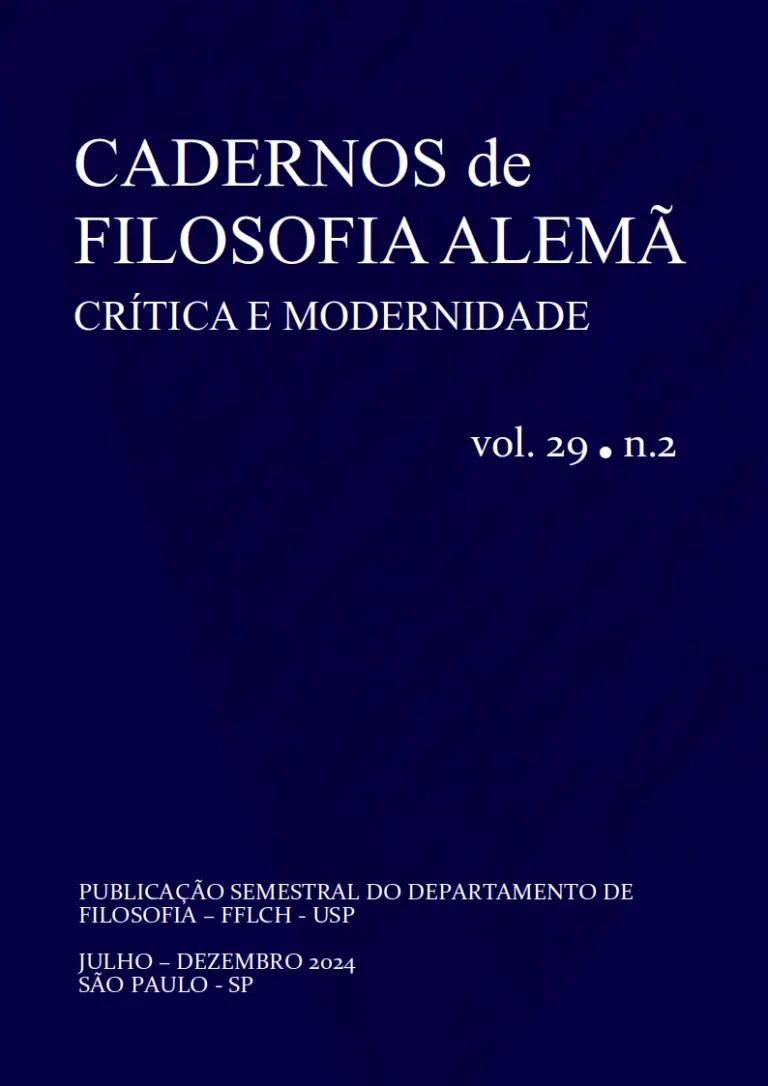 Capa dos Cadernos de Filosofia Alemã: crítica e modernidade.