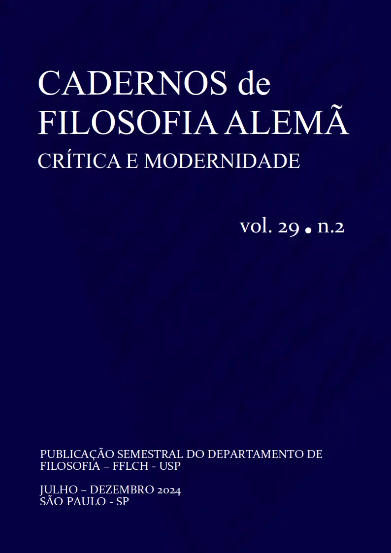 Capa dos Cadernos de Filosofia Alemã: crítica e modernidade.