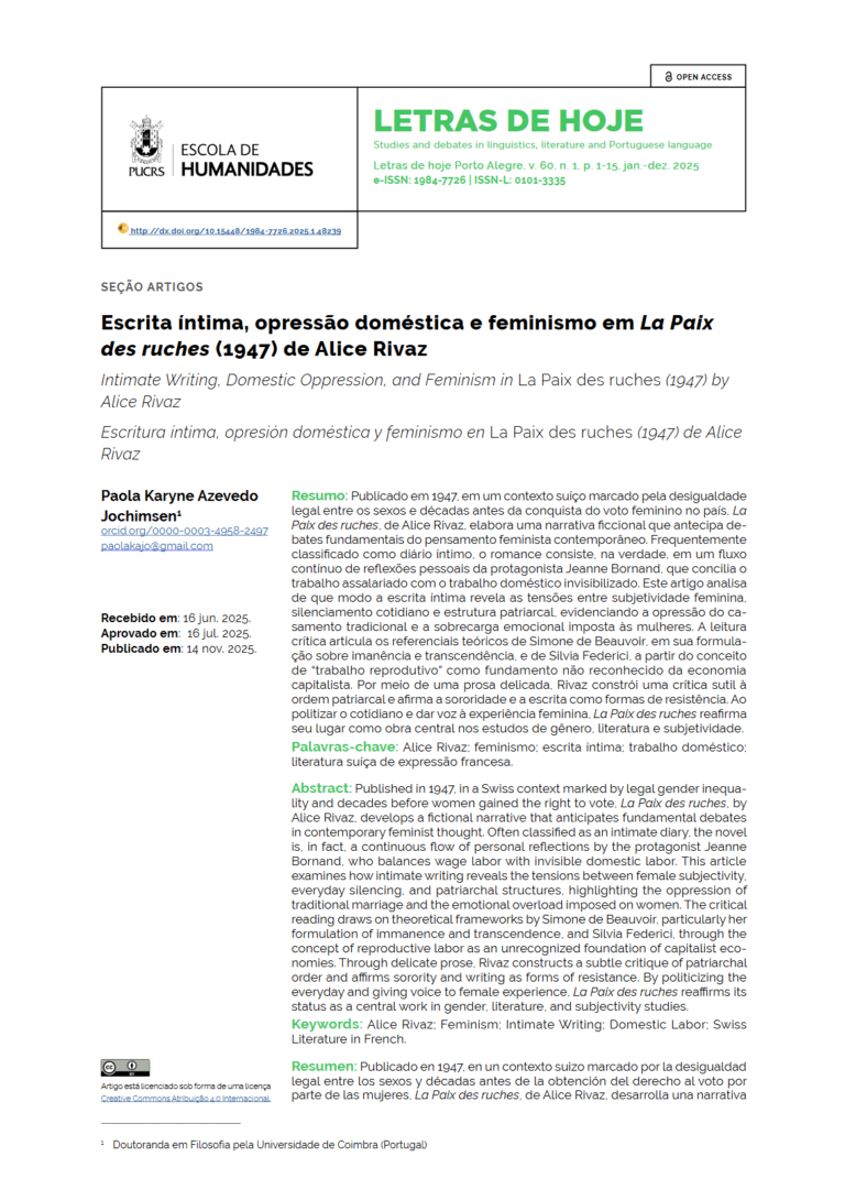 Capa Letras Hoje, 2025